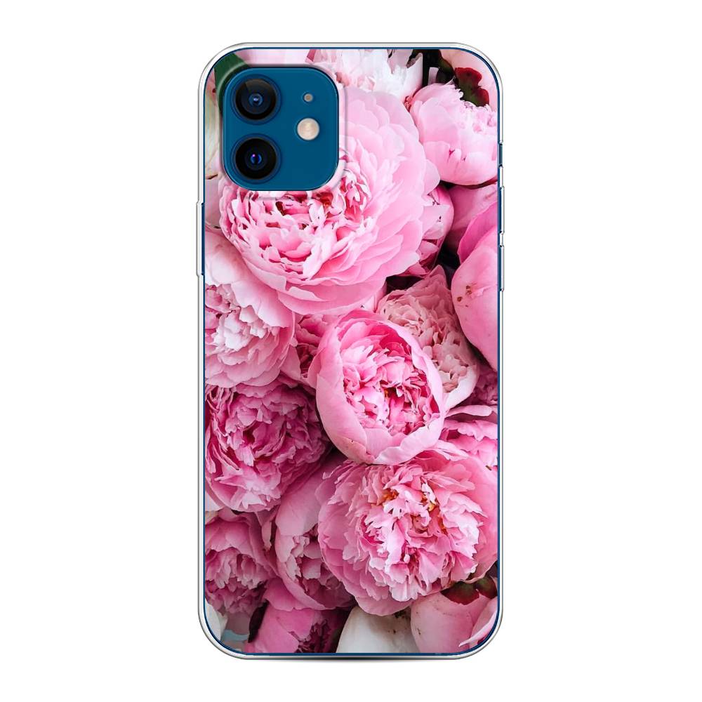 

Чехол на Apple iPhone 12/12 Pro "Розовые пионы", Бежевый;розовый, 12550-2