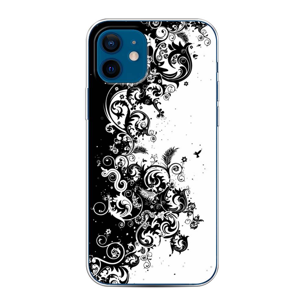 

Чехол на Apple iPhone 12/12 Pro "Черно белый узор", Белый;черный;серый, 12550-3