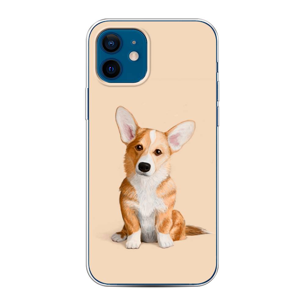 

Чехол на Apple iPhone 12 "Грустный Корги", Коричневый;бежевый, 12550-1