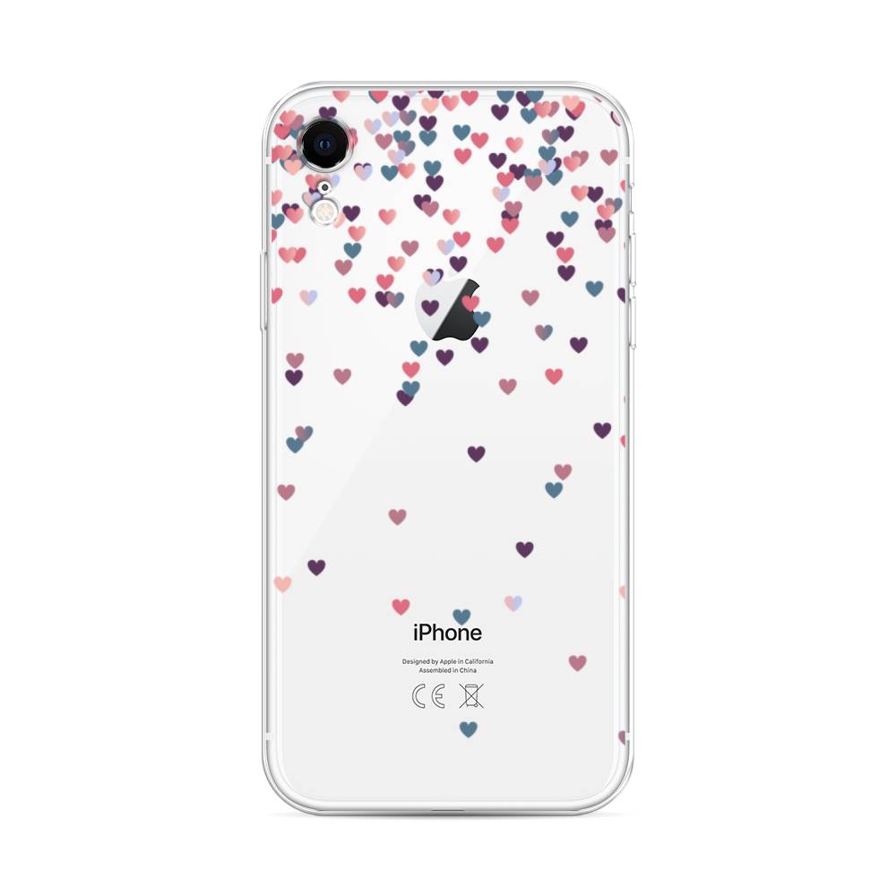 

Чехол на Apple iPhone XR "Посыпка сердечки", Розовый;фиолетовый, 12050-3