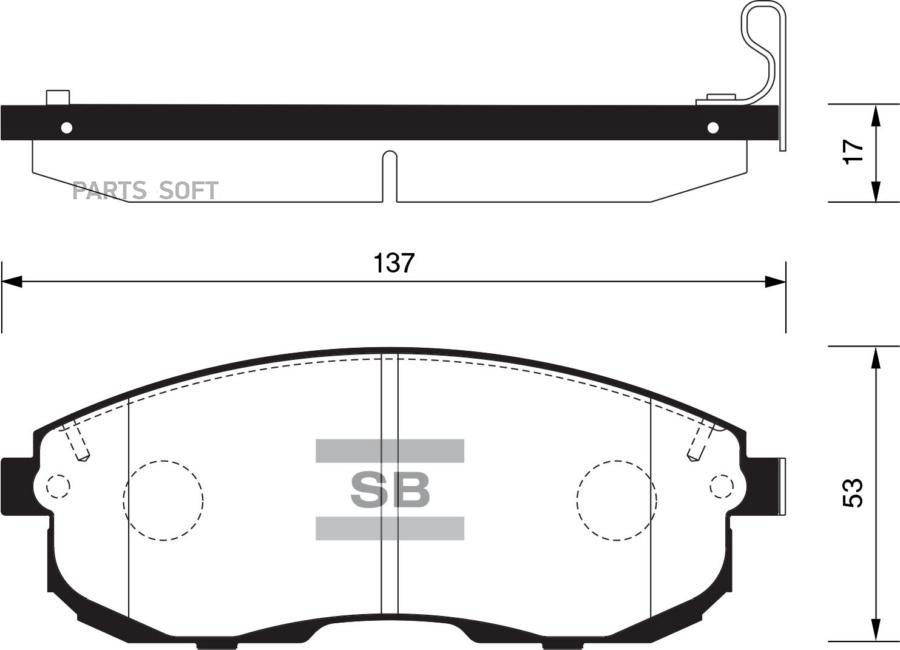 

Колодки тормозные дисковые передние Sangsin SP1107F