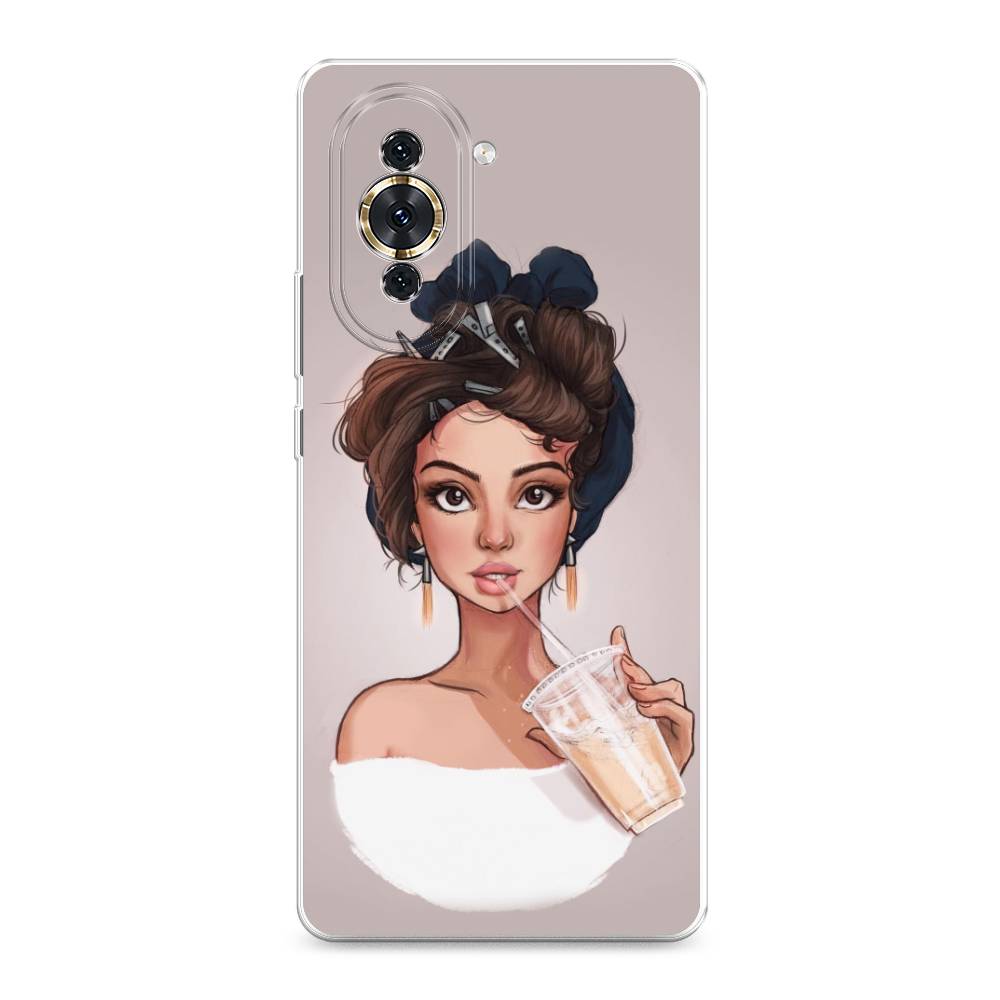 

Чехол для Huawei Nova 10 "Девушка с фраппе", Серый, 6108950-6