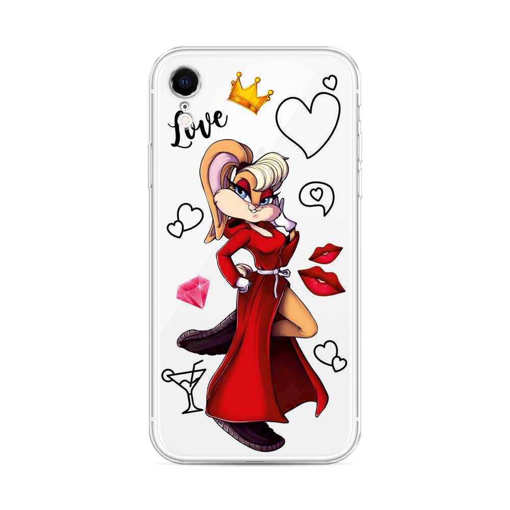 

Чехол на Apple iPhone XR "Rich Lola Bunny", Красный;бежевый;оранжевый, 12050-6