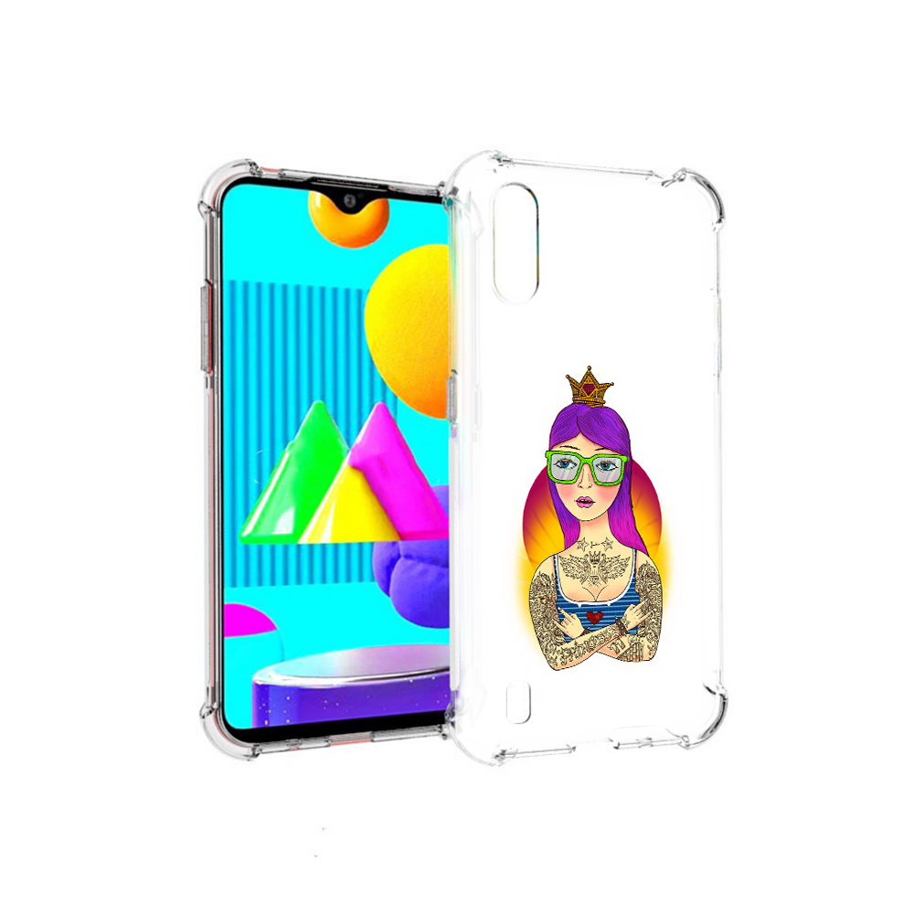

Чехол MyPads Tocco для Samsung Galaxy M01 девушка в татуировках с короной, Прозрачный, Tocco