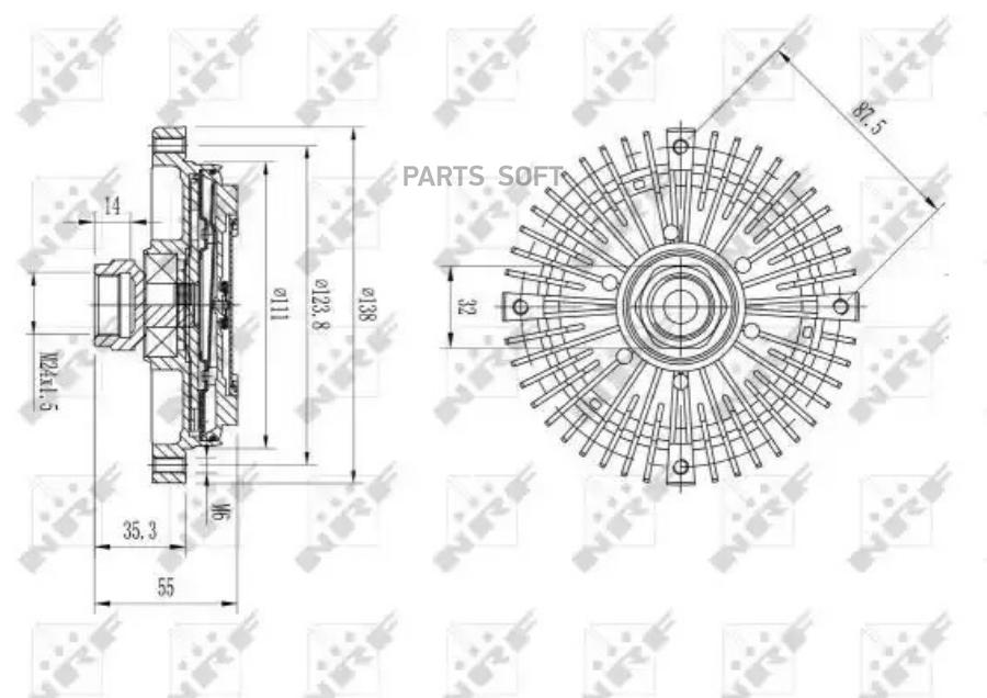 

Муфта вентилятора BMW E30/E36/E28/E34 1.6-3.5 81-00 NRF 49567