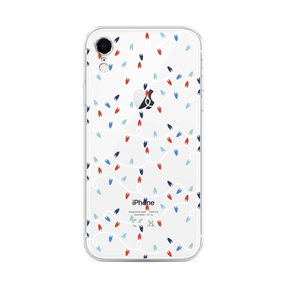 

Чехол для Apple iPhone XR "Разноцветная гирлянда", Белый;красный;синий, 12050-5