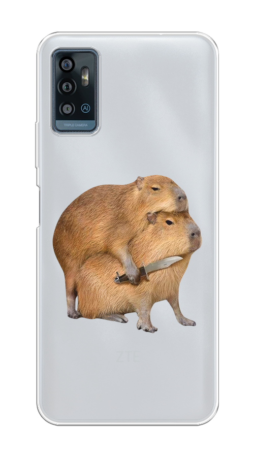 

Чехол на ZTE Blade A71 "Капибара с ножом", Бежевый, 134450-1