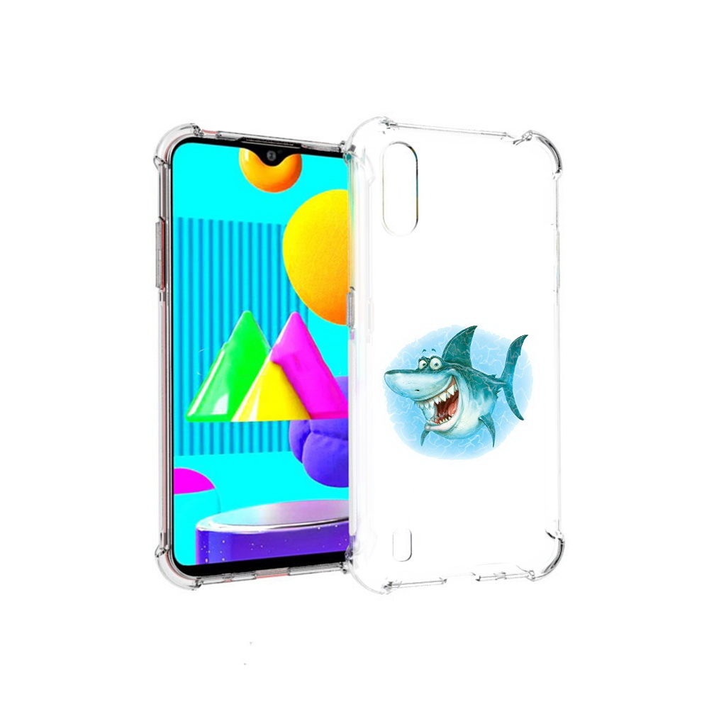 

Чехол MyPads Tocco для Samsung Galaxy M01 веселая акула (PT151401.486.261), Прозрачный, Tocco