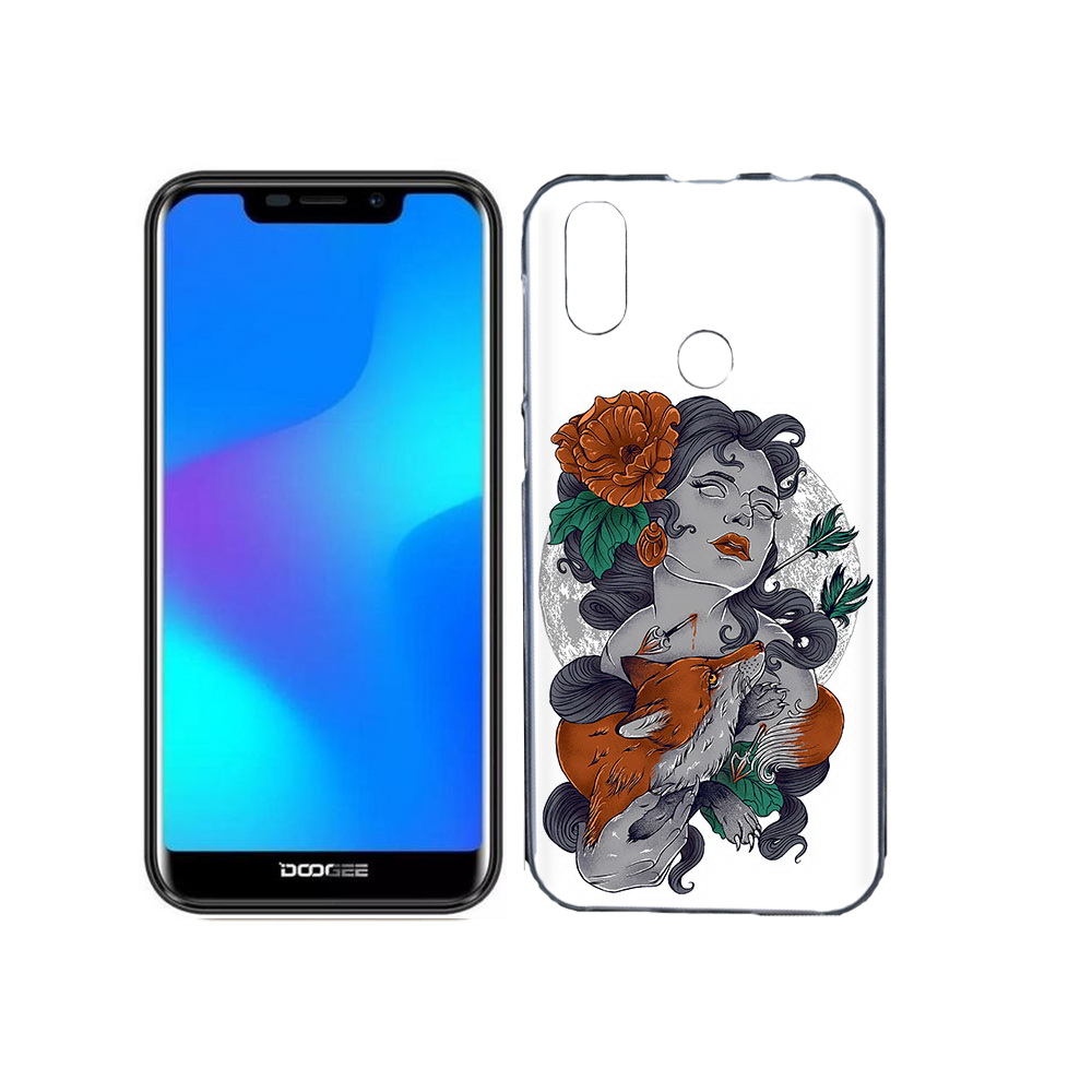 

Чехол MyPads Tocco для Doogee X70 темная девушка с лисой, Прозрачный, Tocco
