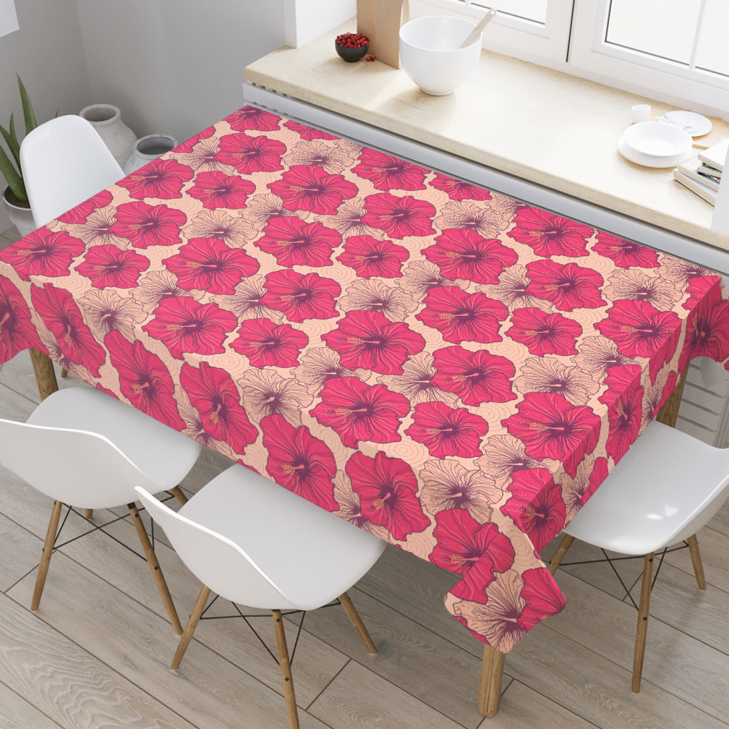 

Скатерть прямоугольная JoyArty "Сумашествие маков" из оксфорда, 120x145 см, Красный, Сумашествие маков