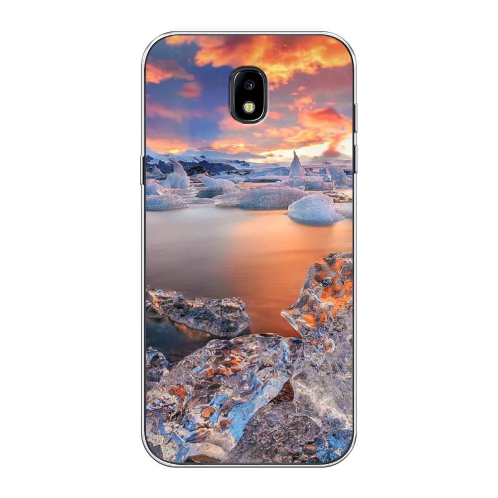

Чехол на Samsung Galaxy J5 2017 "Ледники", Синий;оранжевый, 22850-2