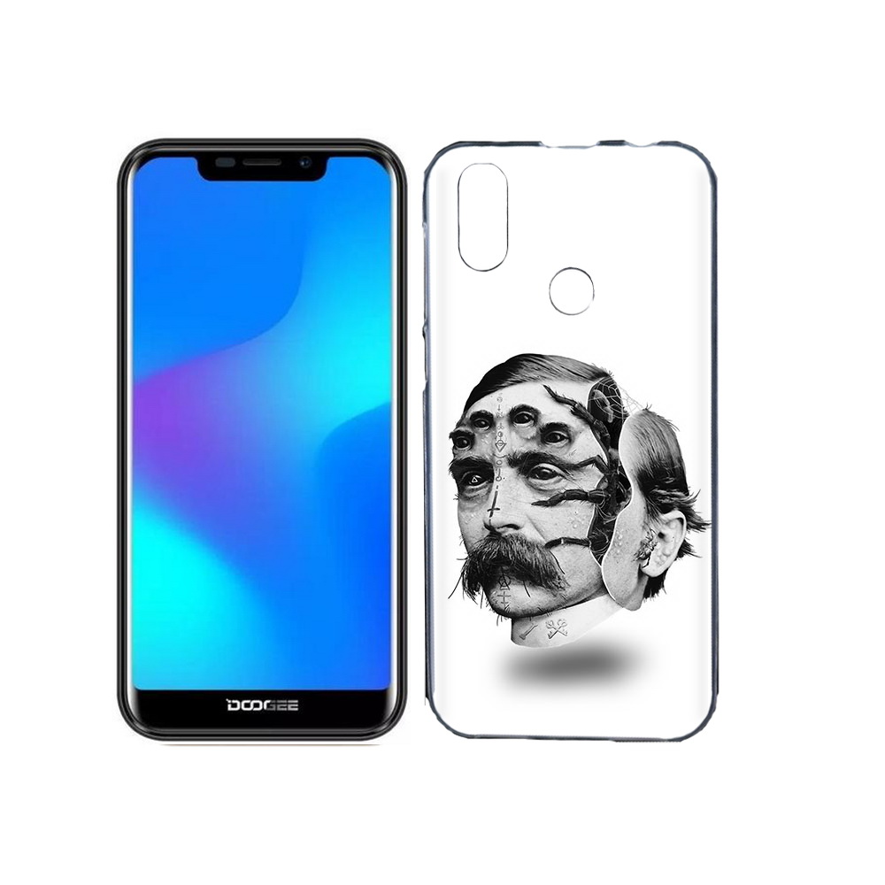 

Чехол MyPads Tocco для Doogee X70 страшное лицо мужчины, Прозрачный, Tocco