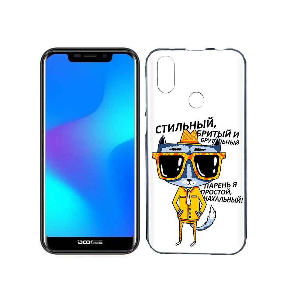 

Чехол MyPads Tocco для Doogee X70 стильный кот, Прозрачный, Tocco