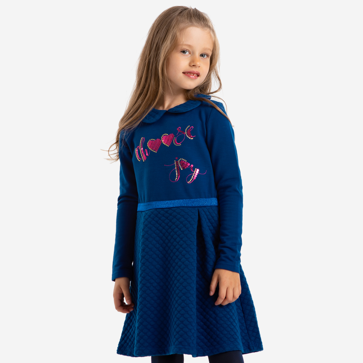 Платье детское Kapika IKGCD01-Z3, цвет синий, размер 122