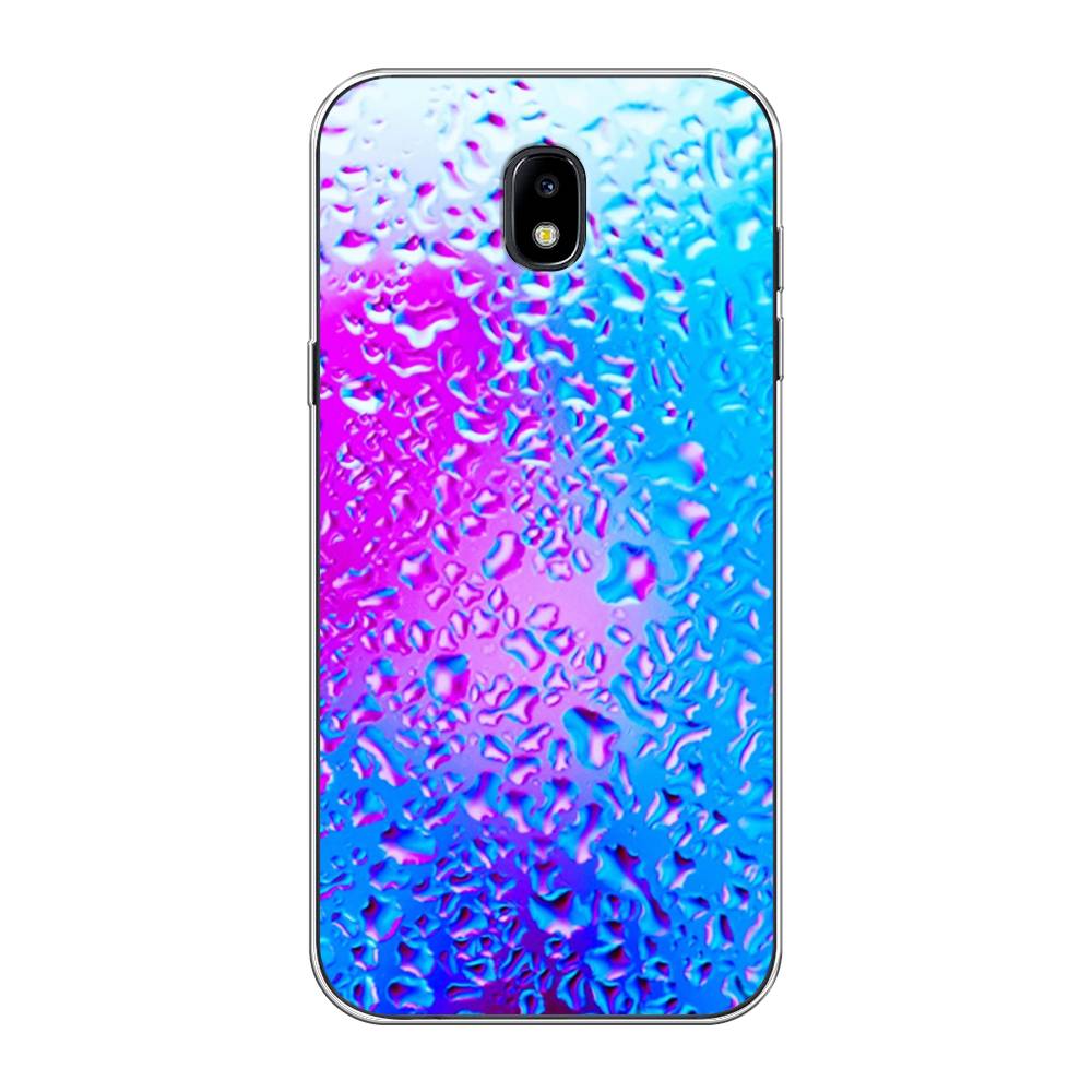 

Чехол на Samsung Galaxy J5 2017 "Капли на стекле", Голубой;розовый, 22850-3