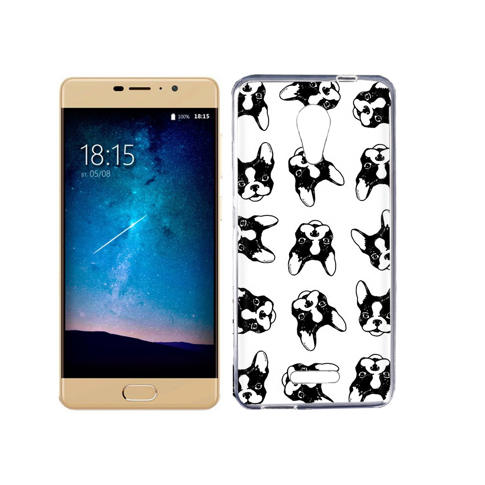 

Чехол MyPads Tocco для BQ 5201 Space черно белые собачки, Прозрачный, Tocco