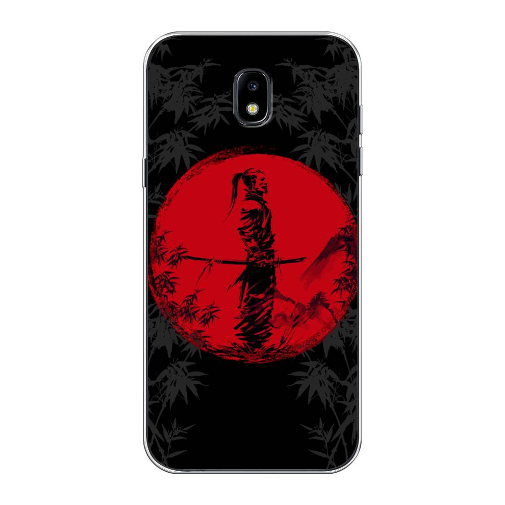 

Чехол на Samsung Galaxy J5 2017 "Самурай на красном фоне", Черный;красный;серый, 22850-4