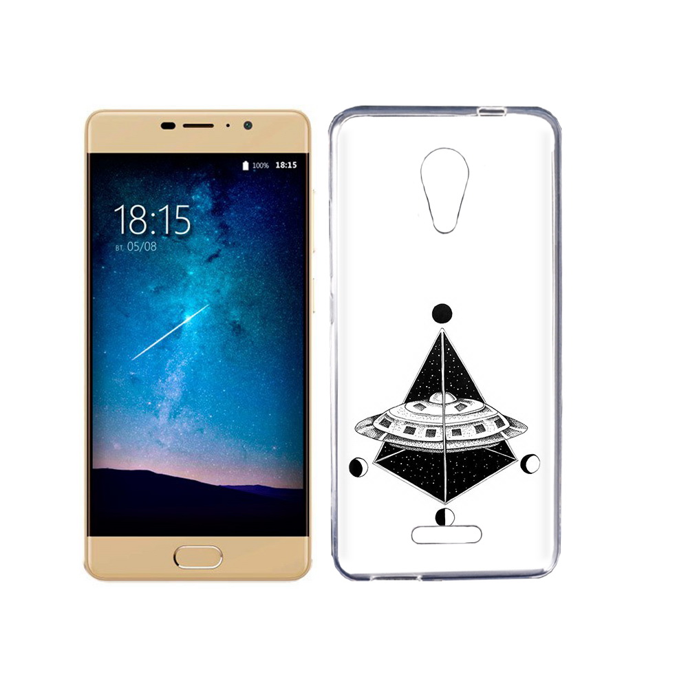 

Чехол MyPads Tocco для BQ 5201 Space черно белая летающая тарелка, Прозрачный, Tocco