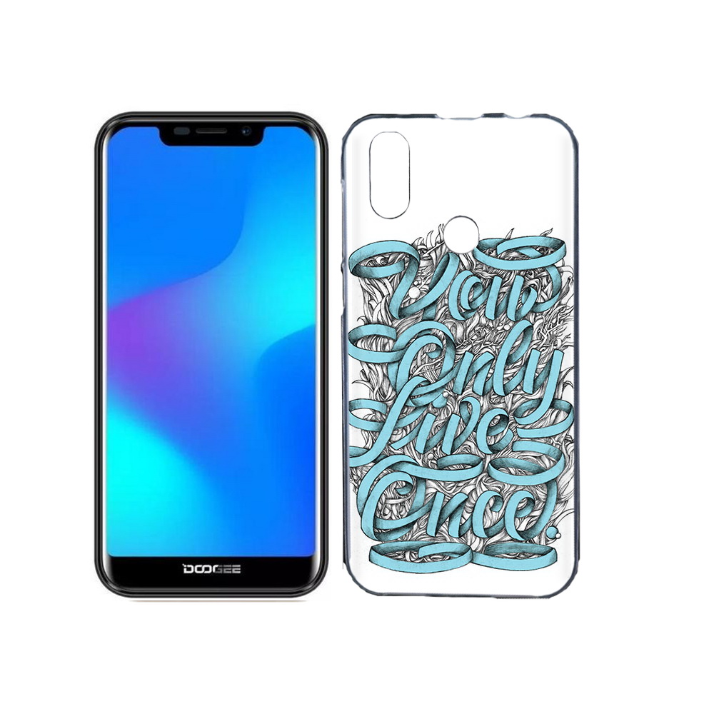 

Чехол MyPads Tocco для Doogee X70 слова из ленты абстракция, Прозрачный, Tocco