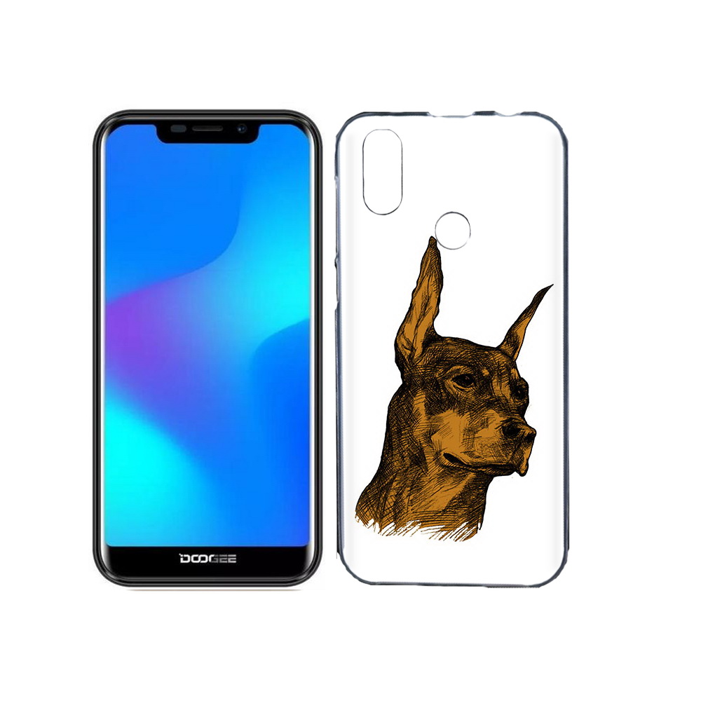 

Чехол MyPads Tocco для Doogee X70 скетч доберман, Прозрачный, Tocco