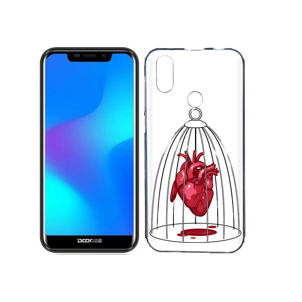 

Чехол MyPads Tocco для Doogee X70 сердце в клетке, Прозрачный, Tocco