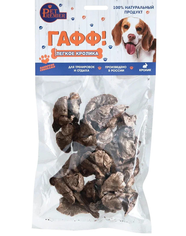 

Лакомства для собак Pet Premier легкие кролика сушеные, 40 г