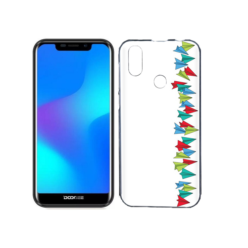 

Чехол MyPads Tocco для Doogee X70 самолетики из листочков, Прозрачный, Tocco