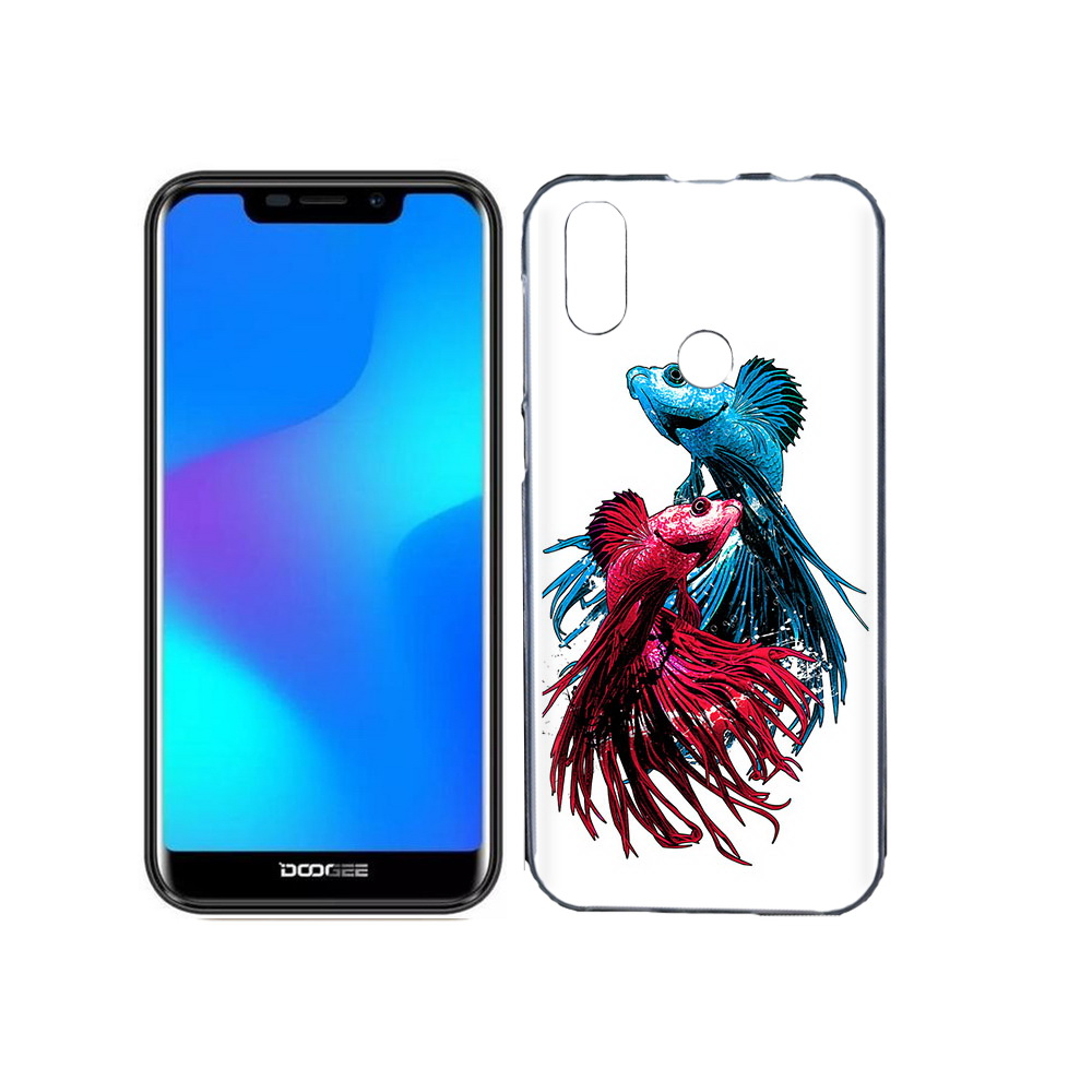

Чехол MyPads Tocco для Doogee X70 рыбы петушки, Прозрачный, Tocco