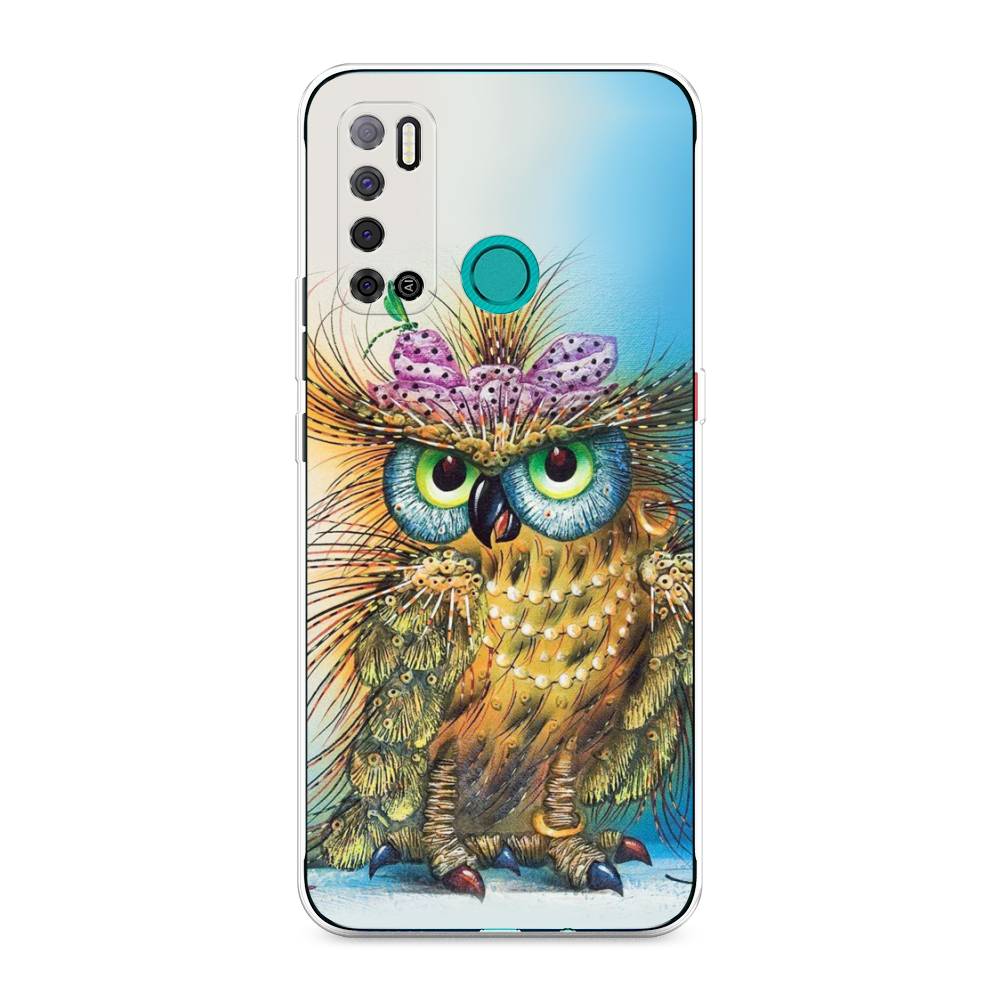 

Чехол на Tecno Pouvoir 4 "Модная сова", Коричневый;голубой, 300350-1