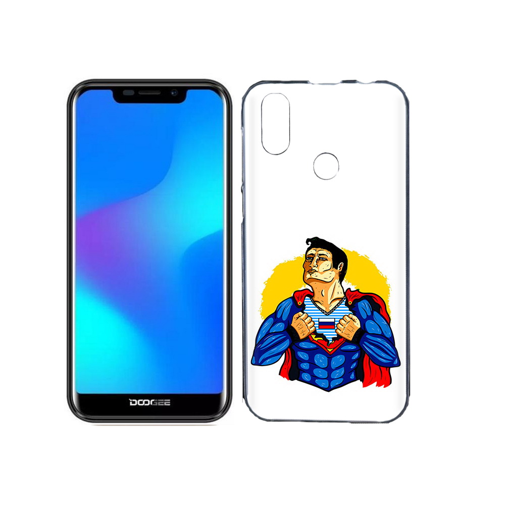 

Чехол MyPads Tocco для Doogee X70 русский супермен, Прозрачный, Tocco