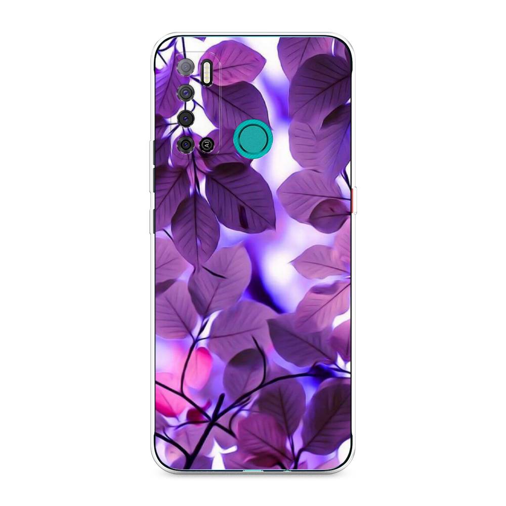 

Чехол на Tecno Pouvoir 4 "Сиреневые листики", Фиолетовый;голубой, 300350-2
