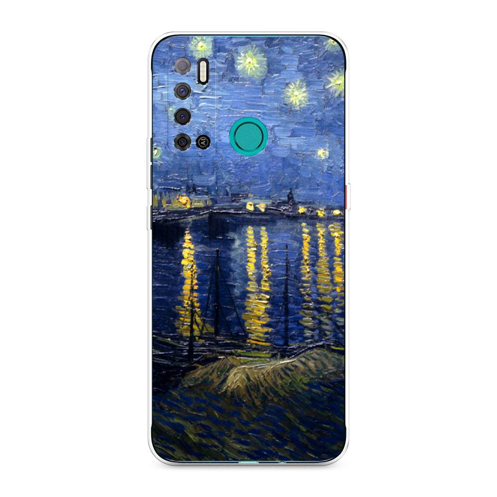 

Чехол на Tecno Pouvoir 4 "Звездная ночь над Роной", Синий;желтый, 300350-4