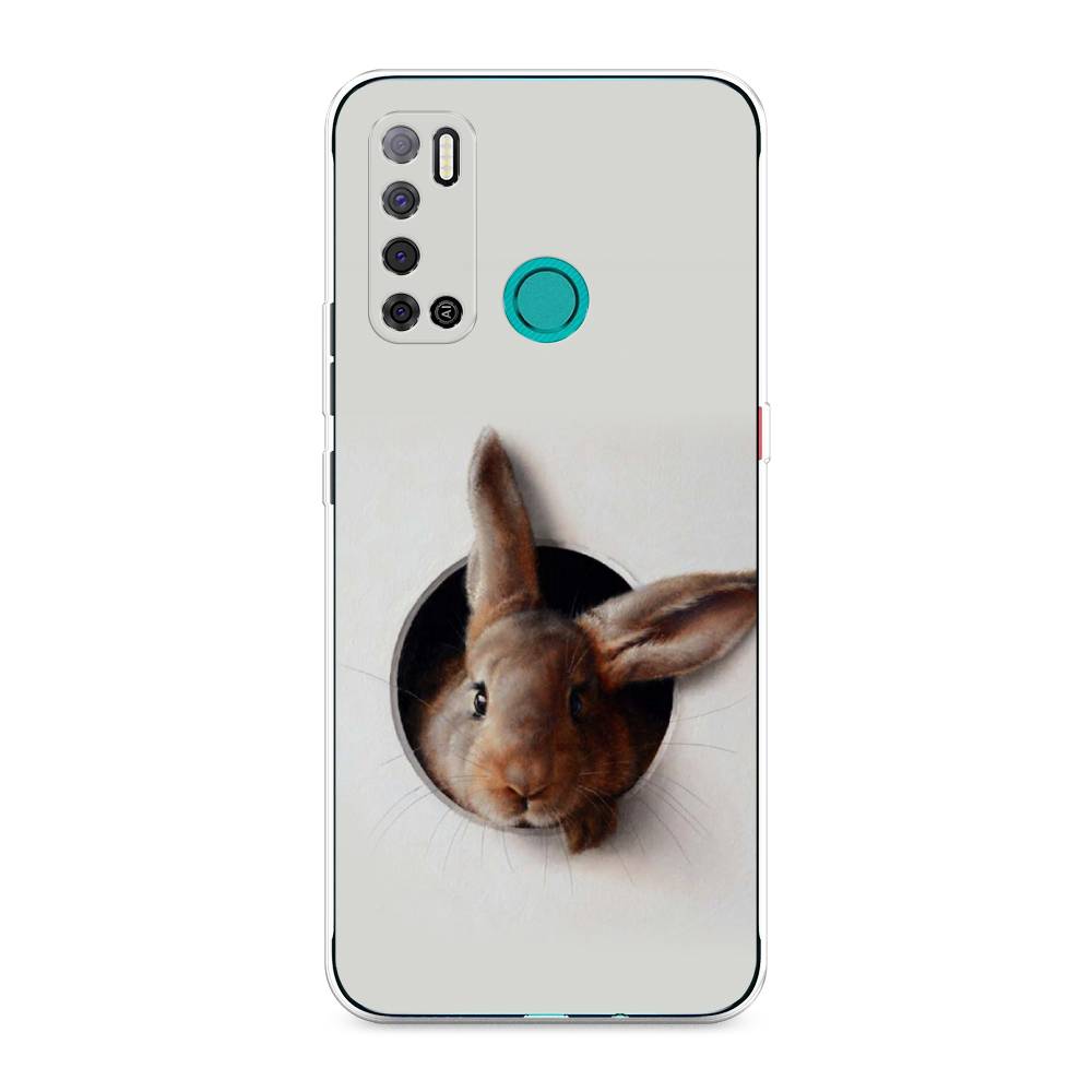 

Чехол на Tecno Pouvoir 4 "Любопытный кролик", Серый;коричневый, 300350-1