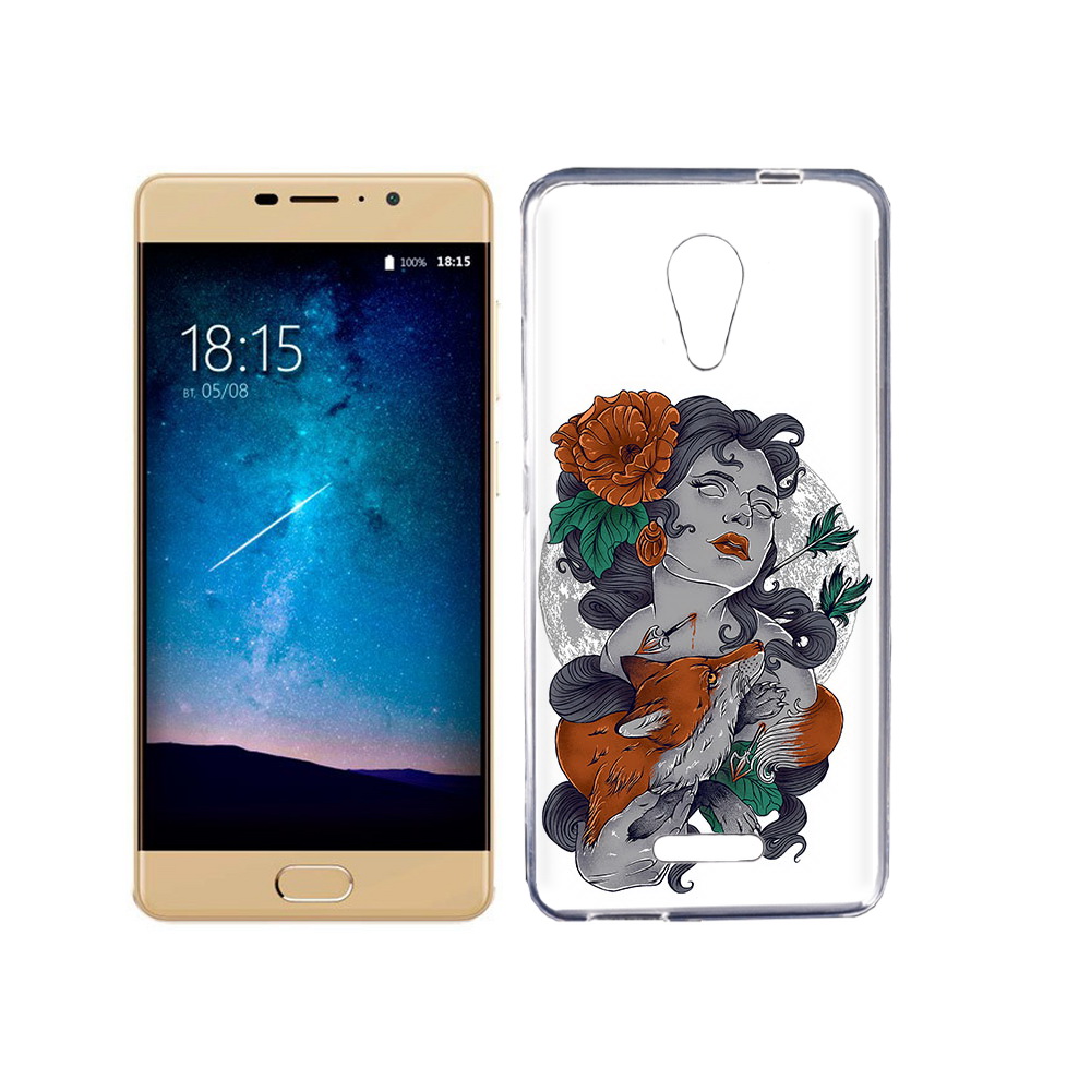 

Чехол MyPads Tocco для BQ 5201 Space темная девушка с лисой, Прозрачный, Tocco