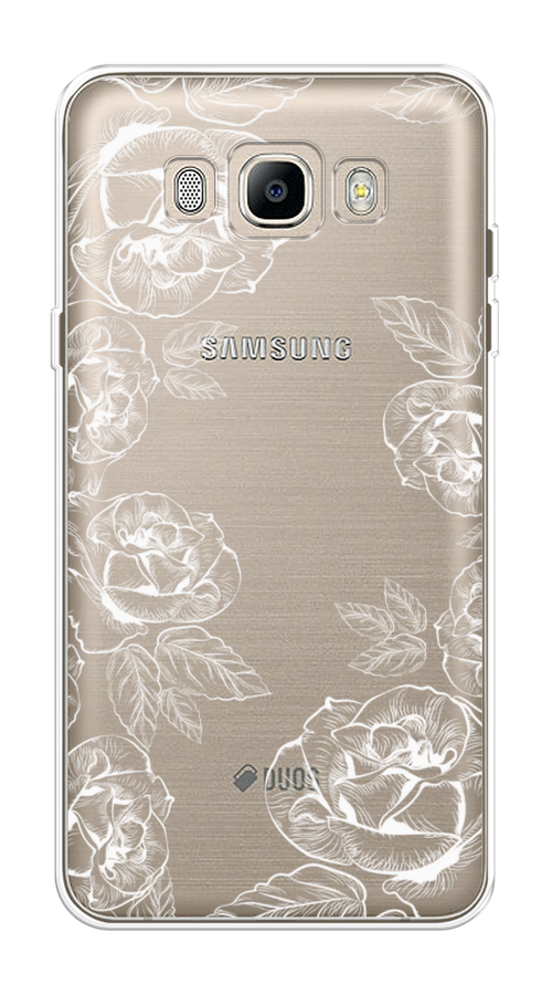 

Чехол на Samsung Galaxy J5 2016 "Розы графика", Черный;серый, 22750-2
