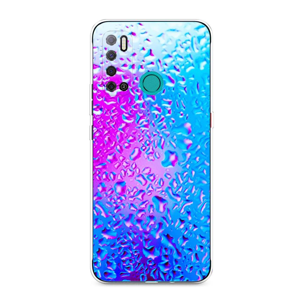 

Чехол на Tecno Pouvoir 4 "Капли на стекле", Голубой;розовый, 300350-3