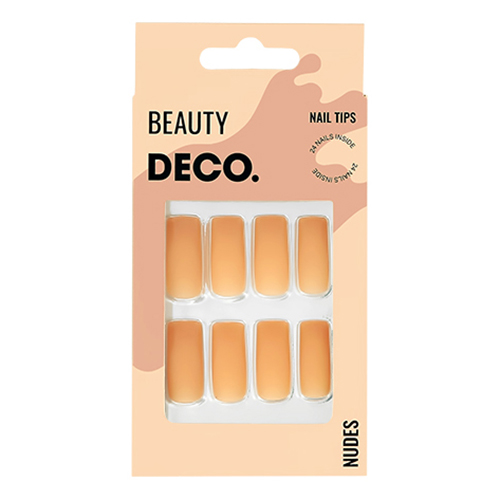 фото Накладные ногти deco nudes со стикерами, cinnamon square, 24 шт.