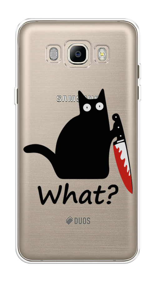 

Чехол на Samsung Galaxy J5 2016 "Котик с ножом", Черный;красный, 22750-6