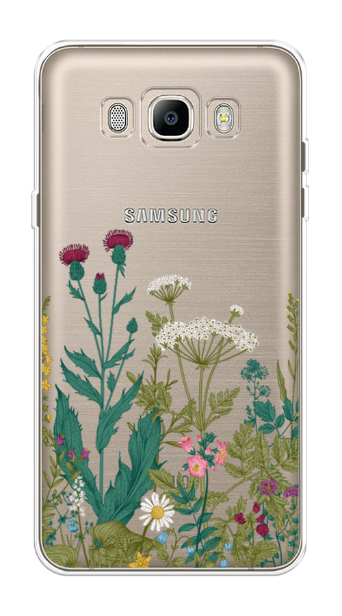 

Чехол на Samsung Galaxy J5 2016 "Дикие полевые цветы", Зеленый;розовый;белый, 22750-2