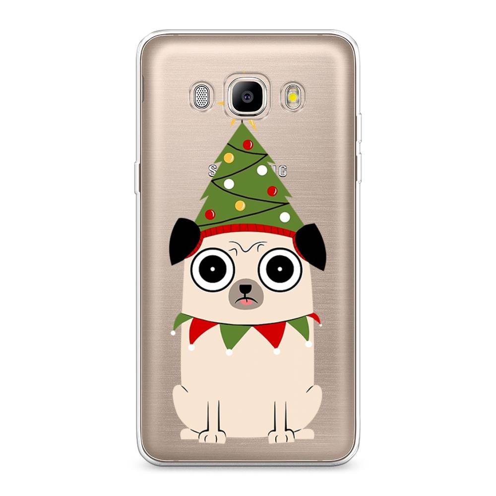 

Чехол на Samsung Galaxy J5 2016 "Собачка с ёлочкой", Бежевый;красный;зеленый, 22750-1