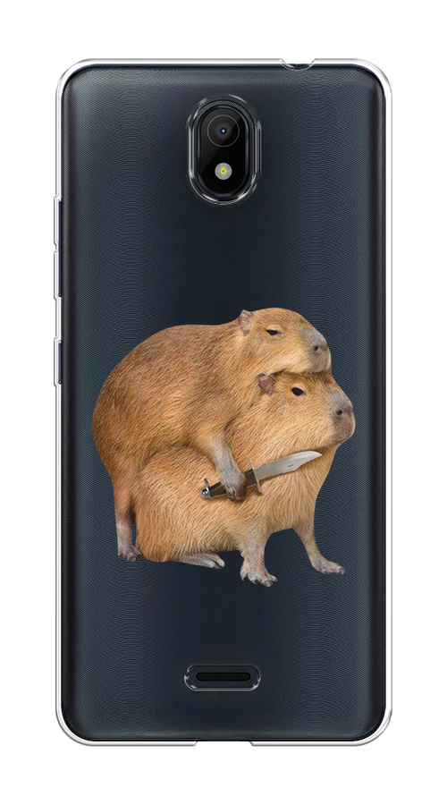 

Чехол на Nokia C100 "Капибара с ножом", Бежевый, 125350-1