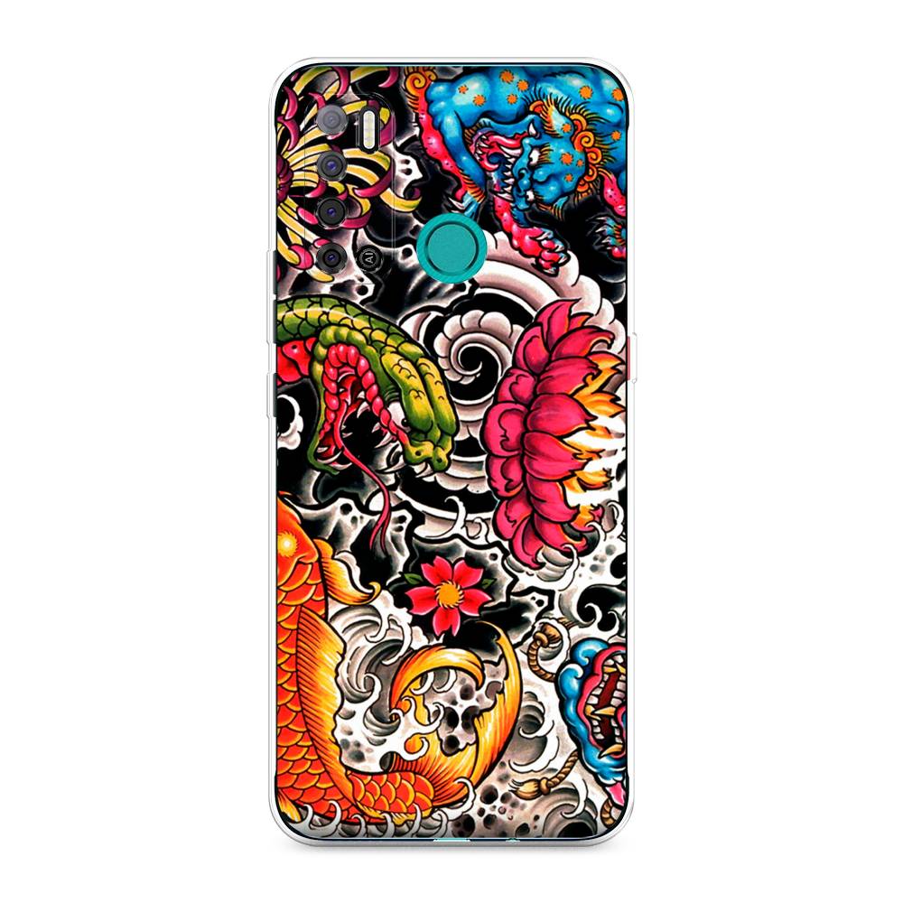 

Чехол на Tecno Pouvoir 4 "Японское искусство", Красный;оранжевый;голубой, 300350-4