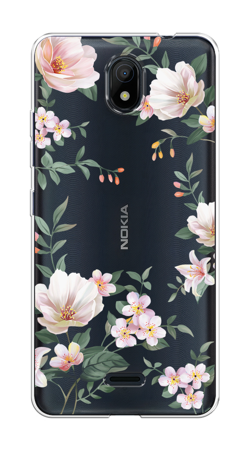 

Чехол на Nokia C100 "Beautiful white flowers", 125350-1