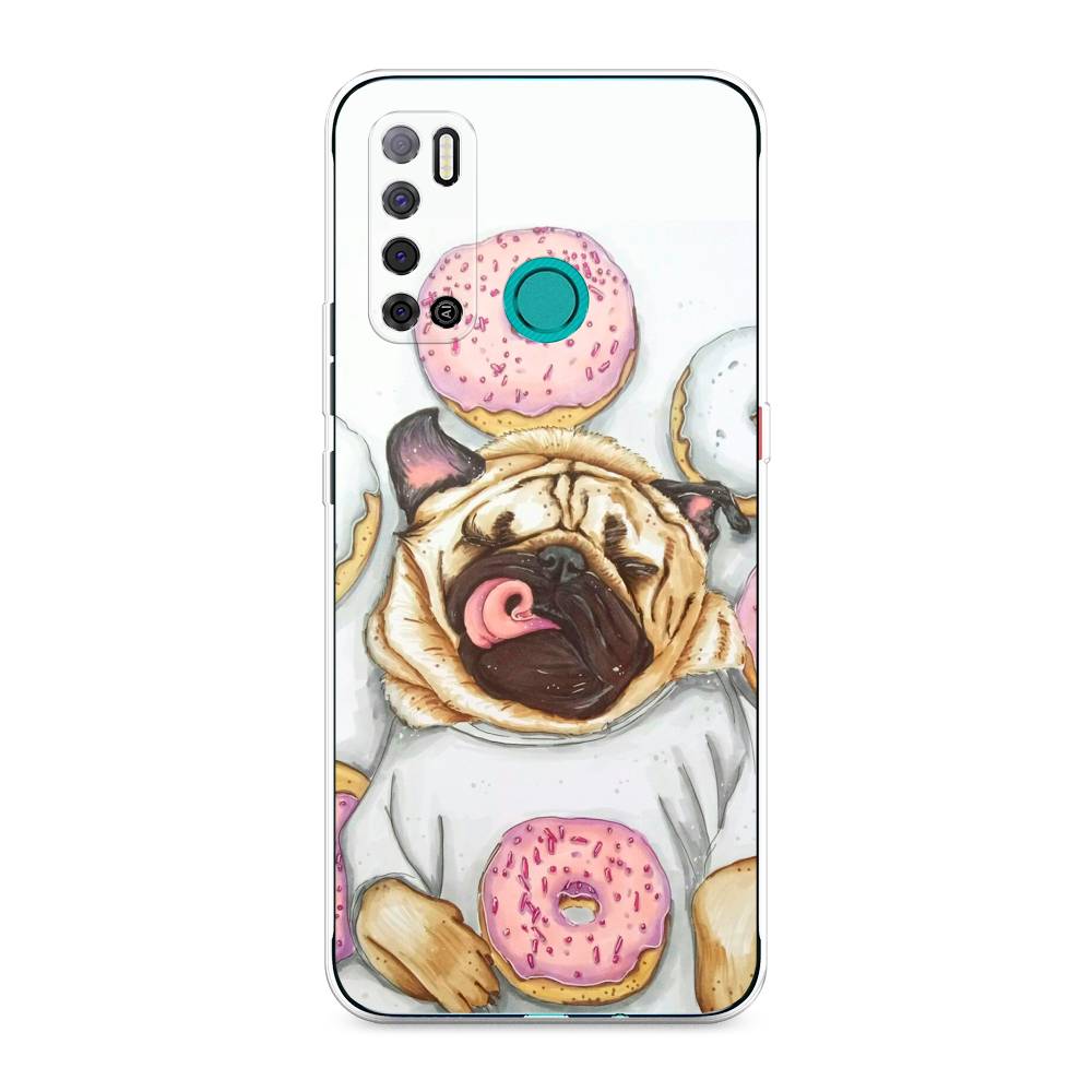 

Чехол на Tecno Pouvoir 4 "Счастливый мопс", Розовый;бежевый;коричневый, 300350-1