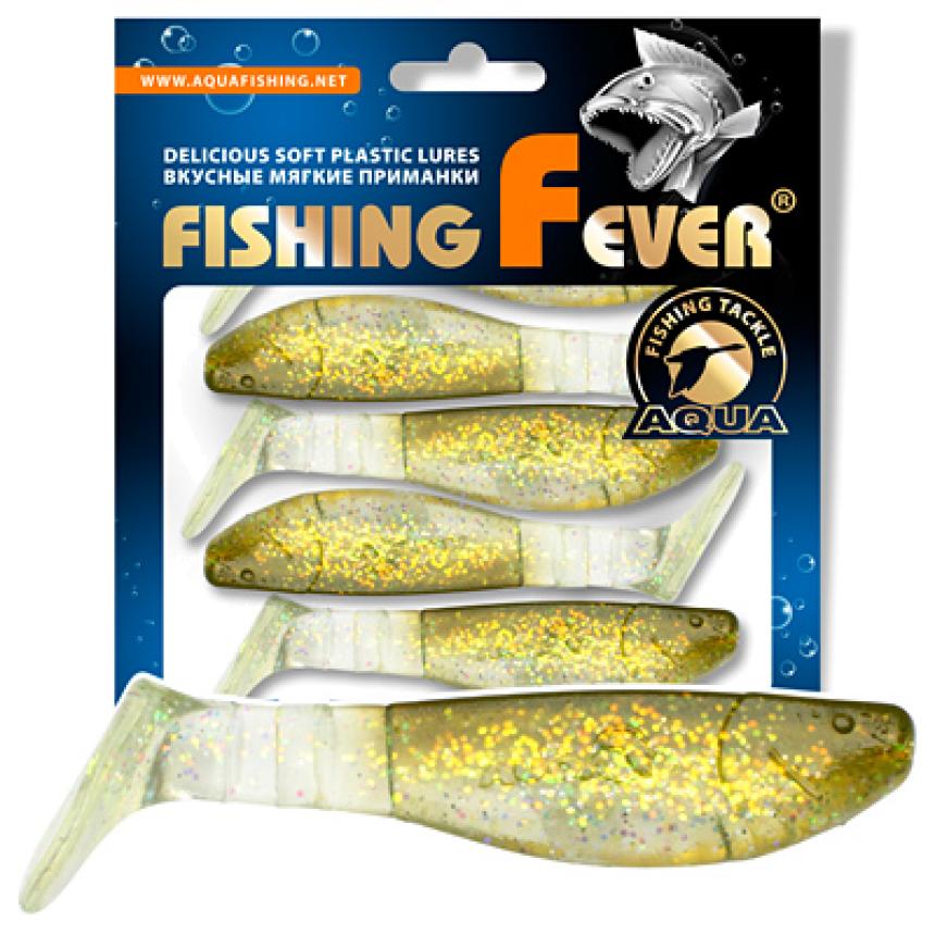

Мягкая силиконовая приманка риппер Aqua FishingFever Flat 75 мм., 10 шт., wh11, Золотистый;прозрачный, FishingFever Flat