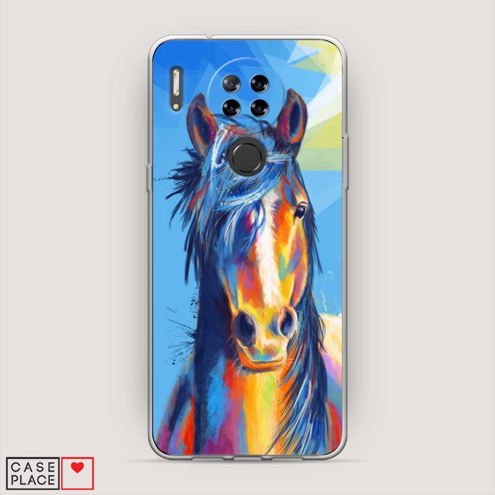 

Чехол на Blackview A80 Лошадь арт 3, Голубой;желтый;синий, 280150-1