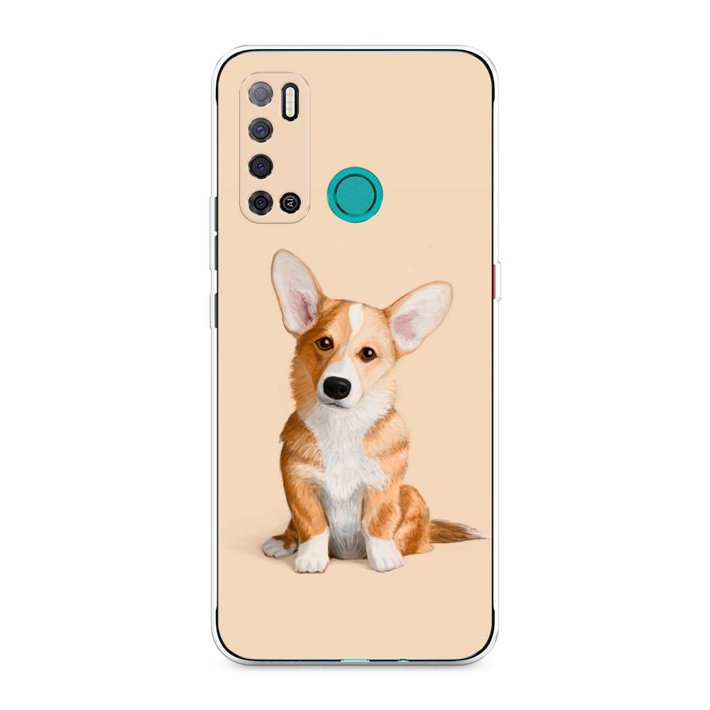 

Чехол на Tecno Pouvoir 4 "Грустный Корги", Коричневый;бежевый, 300350-1