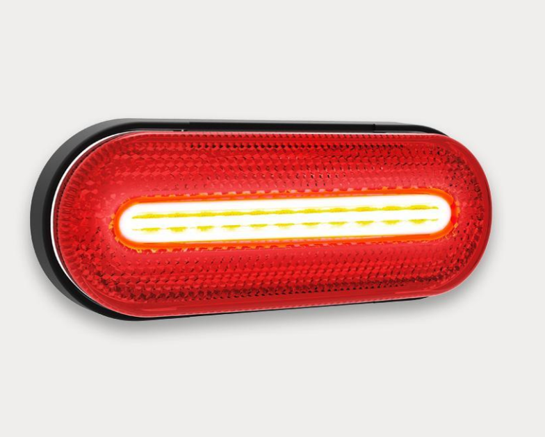 Фонарь габаритный LED 12-36В, красный со светоотражателем и проводом.