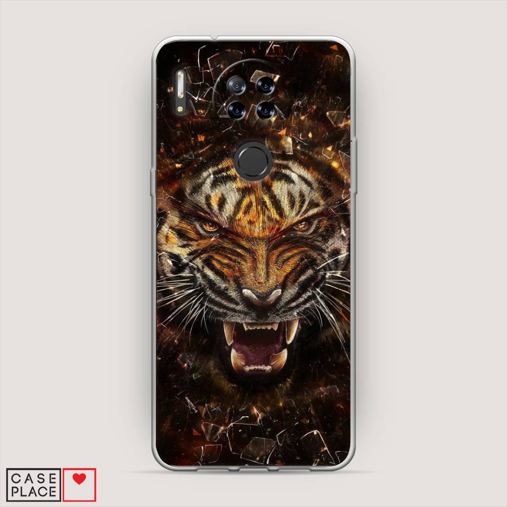 

Чехол на Blackview A80 Тигр осколки, Оранжевый;серый;черный, 280150-1