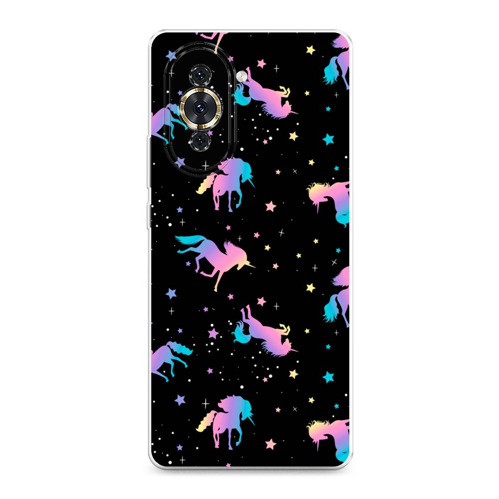 

Чехол для Huawei Nova 10 "Единороги градиент", Черный;розовый;голубой, 6108950-1